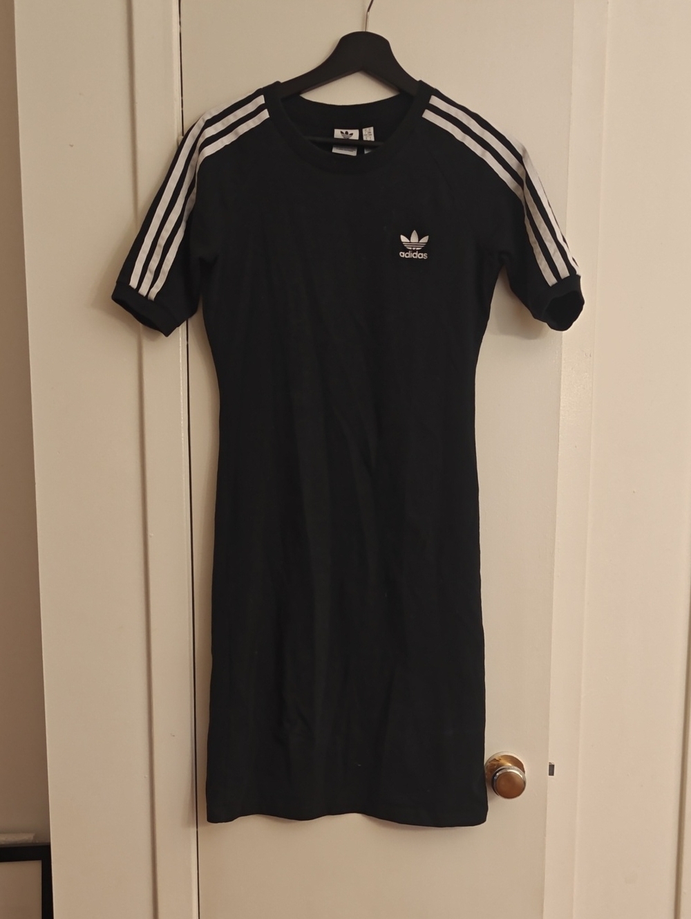 adidas Black Mini Dress with White Stripes